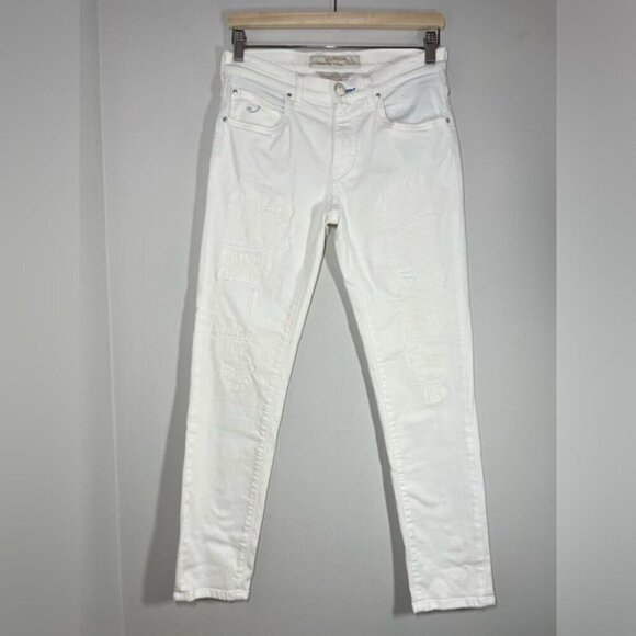 Jacob Cohen Made in Italy White Distressed Straight Leg Jean size 25 - Picture 3 of 11